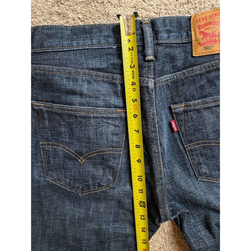 501 dark blue Levi Straus Jeans 30 W 32 L Retro bikercore Heritage Normcore - Picture 13 of 13